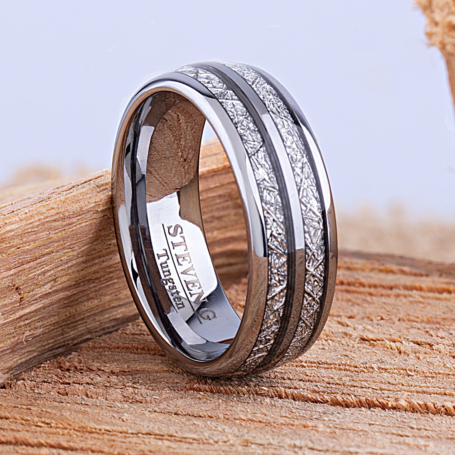 Meteorite Tungsten Rings