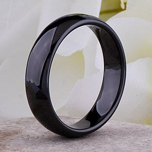 Black Ceramic Men's Wedding Ring - 6mm Width - CER016