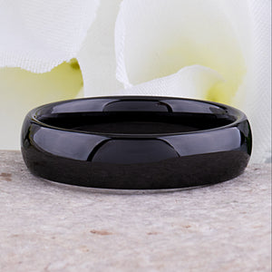 Black Ceramic Men's Wedding Ring - 6mm Width - CER016