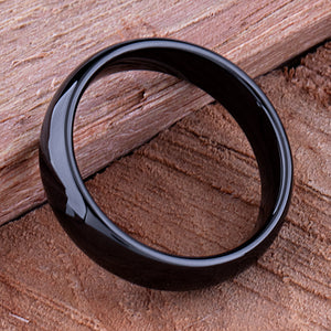 Black Ceramic Men's Wedding Ring - 6mm Width - CER016