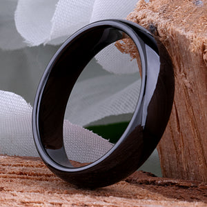 Black Ceramic Men's Wedding Ring - 6mm Width - CER016