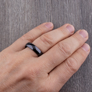 Black Ceramic Men's Wedding Ring - 6mm Width - CER016