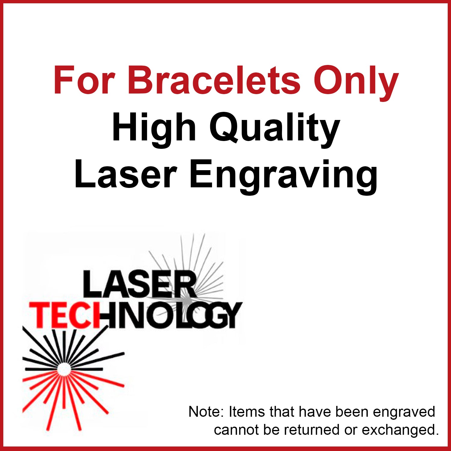 BRACELET ENGRAVING - High Quality Custom Laser Engraving - LSEGV026