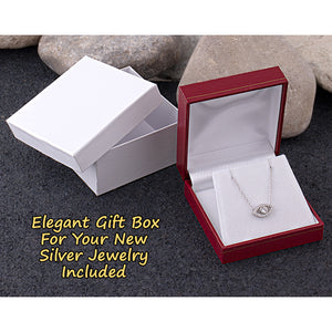 Sterling Silver Pearl Pendant Necklace with Cubic Zirconia - 16"+2" Extension