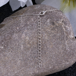 Sterling Silver Pearl Pendant Necklace with Cubic Zirconia - 16"+2" Extension