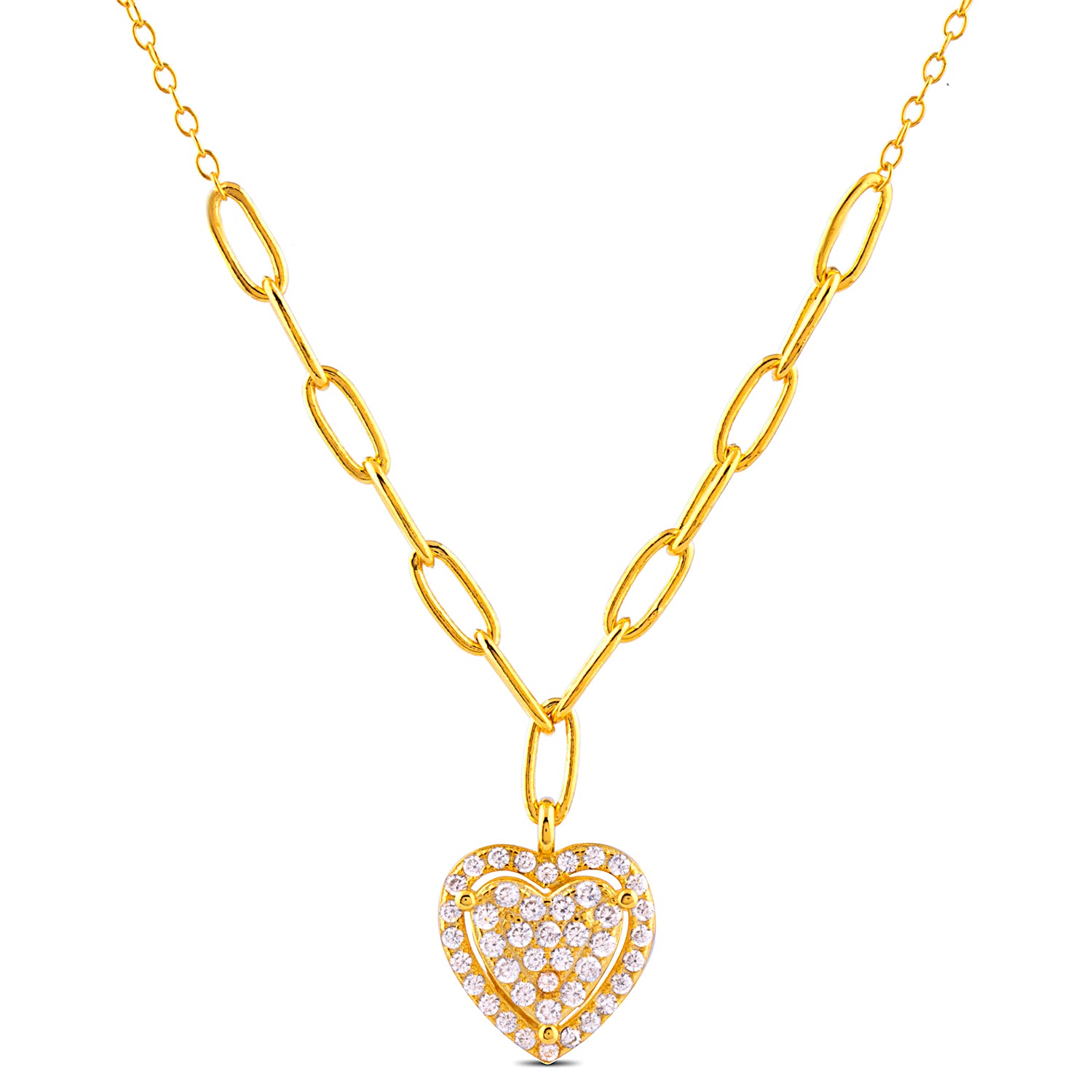 Sterling Silver Yellow Heart Pendant Necklace - 16"+2" Extension - NTHZ016YG