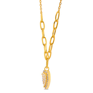 Sterling Silver Yellow Heart Pendant Necklace - 16"+2" Extension - NTHZ016YG