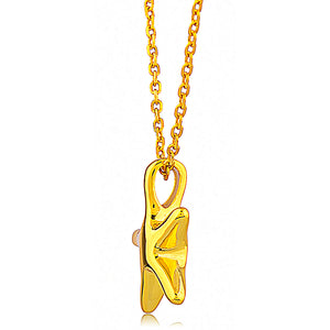 Sterling Silver Yellow Gold Starfish Pendant Necklace - 16"+2" Extension