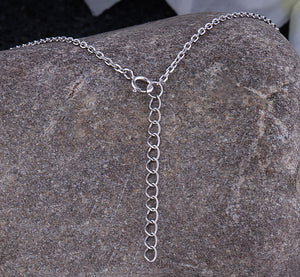 Sterling Silver Solitaire Round Pendant Necklace with Cubic Zirconia - 16"+2" Extension - NTZ331
