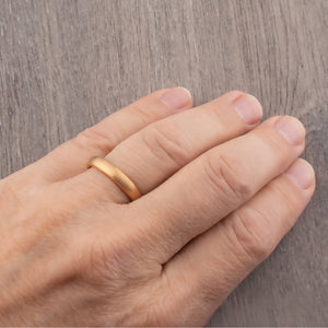 Lightly Brushed Gold Plated Tungsten Ring, 4mm Comfort Fit Band - TCR015