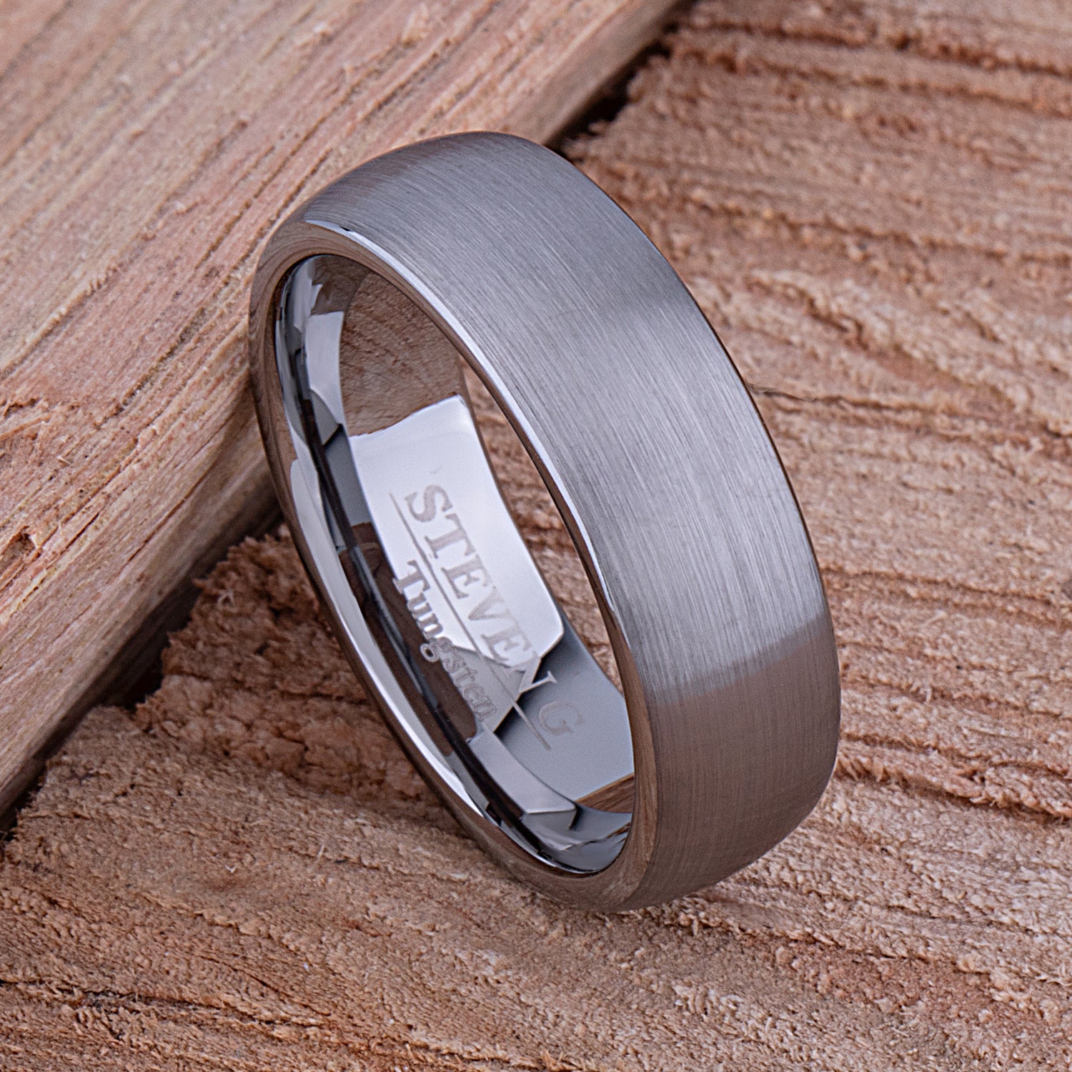  Tungsten Wedding Band Brush Finish 7mm - TCR065 traditional men’s engagement or wedding band or promise ring for him