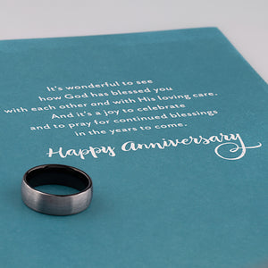 Men's Two Tone Black Tungsten Ring - 8mm Width - TCR077