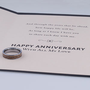 Tungsten Wedding Band with Whiskey Barrel Wood & Deer Antler - 6mm - TCR107