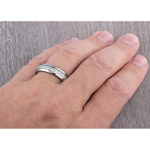 Tungsten Ring with Man-Made Meteorite - 6mm Width - TCR135