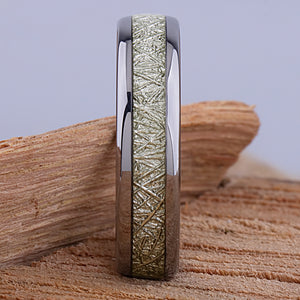 Tungsten Ring with Man-Made Meteorite - 6mm Width - TCR135