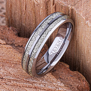 Tungsten Ring with Man-Made Meteorite - 6mm Width - TCR142