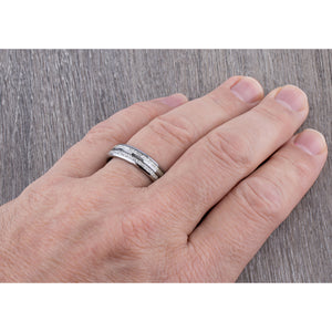 Tungsten Ring with Man-Made Meteorite - 6mm Width - TCR142