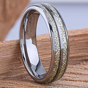 Tungsten Ring with Man-Made Meteorite - 6mm Width - TCR142