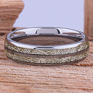 Tungsten Ring with Man-Made Meteorite - 6mm Width - TCR142