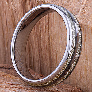 Tungsten Ring with Man-Made Meteorite - 6mm Width - TCR142