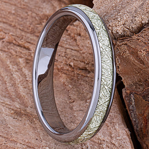 Tungsten Ring with Man-Made Meteorite - 4mm Width - TCR155