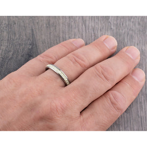 Tungsten Ring with Man-Made Meteorite - 4mm Width - TCR155