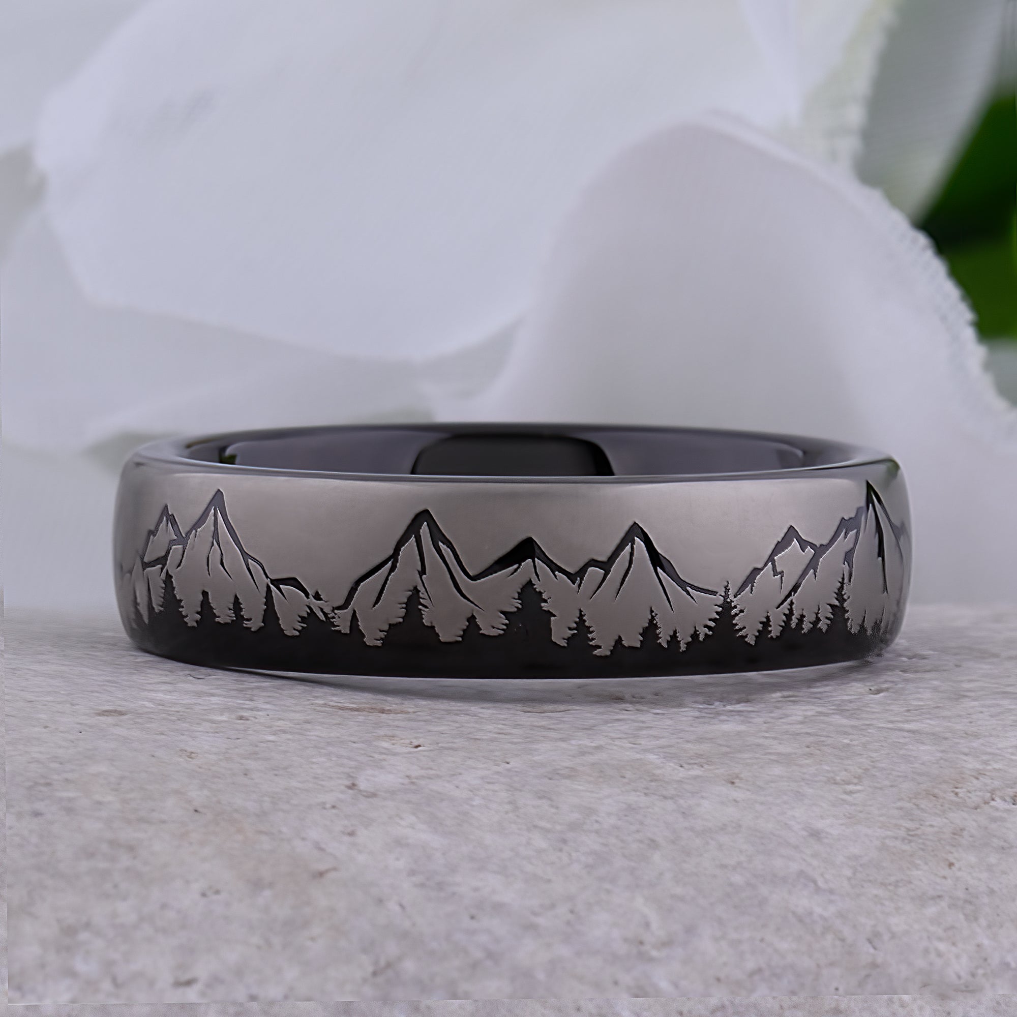 Black Men's or Women's Tungsten Wedding Ring or Band 6mm Black Men's or Women's Tungsten Wedding Ring or Band 6mm