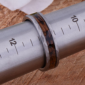 Tungsten Ring with Charred Whiskey Wood Inlay - 6mm Width - TCR246