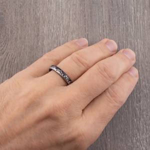 Mountain Design Black Tungsten Nature Ring - 4mm Width - TCR249