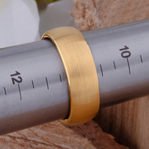 Yellow Gold Tungsten Ring with Brushed Surface - 8mm Width - TCR250