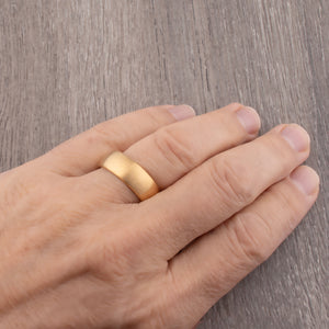Yellow Gold Tungsten Ring with Brushed Surface - 8mm Width - TCR250