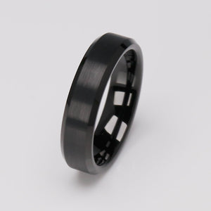 Men's or Women's Black Tungsten Ring - 6mm Width - TCR108