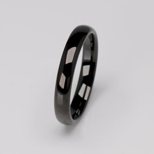 Men's or Women's Black Tungsten Ring - 4mm Width - TCR029