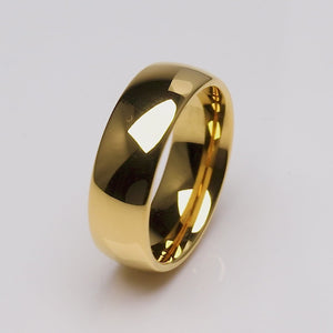 Tungsten Ring with Yellow Gold - 8mm Width - TCR181