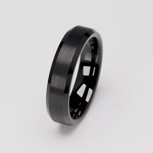 Men's or Women's Black Tungsten Ring - 6mm Width - TCR108