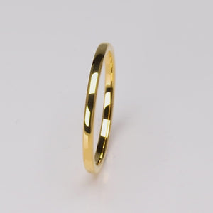 Tungsten Ring with Yellow Gold - 2mm Width - TCR194