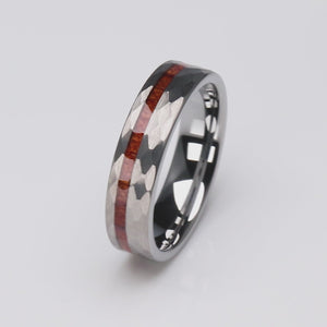 Tungsten Ring with Padauk Wood Inlay - 6mm Width - TCR219