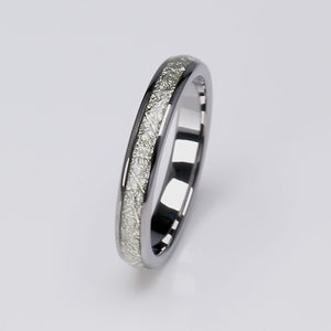 Tungsten Ring with Man-Made Meteorite - 4mm Width - TCR155