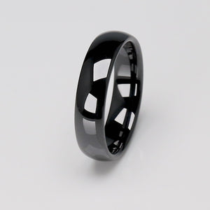 Black Ceramic Men's Wedding Ring - 6mm Width - CER016