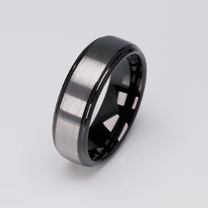 Men's Two-Tone Tungsten Ring - 8mm Width - TCR080