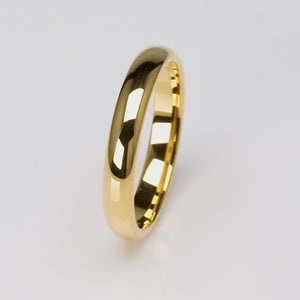 Tungsten Ring with Yellow Gold - 4mm Width - TCR175