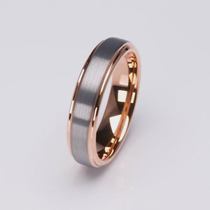 Rose Gold Tungsten Ring Unisex - 6mm Width - TCR156