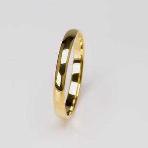 Tungsten Ring with Yellow Gold - 3mm Width - TCR173