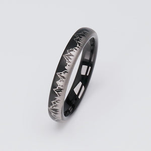 Mountain Design Black Tungsten Nature Ring - 4mm Width - TCR249