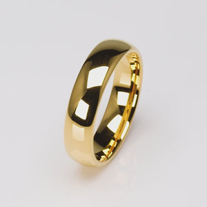 Tungsten Ring with Yellow Gold - 6mm Width - TCR171