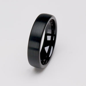 Men's or Women's Black Tungsten Ring - 6mm Width - TCR134