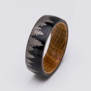 Tungsten Ring with Whiskey Barrel - 8mm Width - TCR177