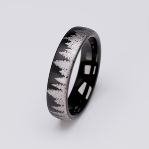 Black Forest Tree Tungsten Ring - 6mm Width - TCR167