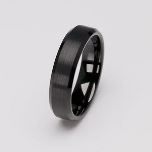 Men's or Women's Black Tungsten Ring - 6mm Width - TCR108