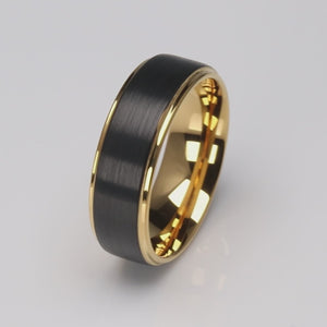 Black and Yellow Tungsten Band - 8mm Width - TCR085